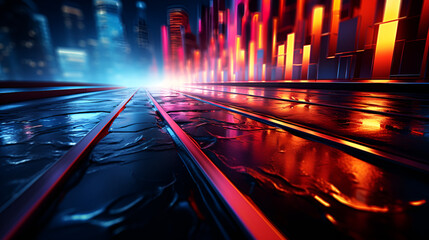 light in the night, Fast highspeed car traffic on the roads of new york blurry movement long shutter speed 3d