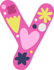 Y Letter Floral Alphabet