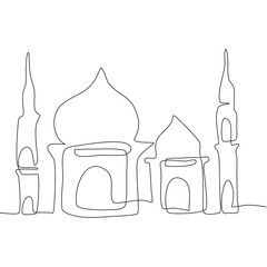 Mosque continuous line drawing 