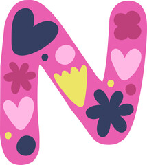 N Letter Floral Alphabet