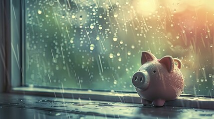 financial rainy day fund - obrazy, fototapety, plakaty
