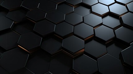 abstract black hexagon background