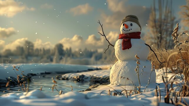 cold snowman melting