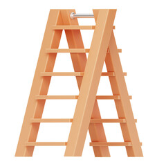 3D illustration of stairs. brown stairs