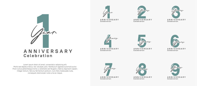anniversary logotype vector design with brown and blue color can be use for special moment celebration