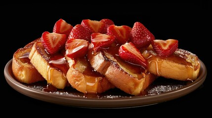 Obraz na płótnie Canvas sweet strawberry french toast