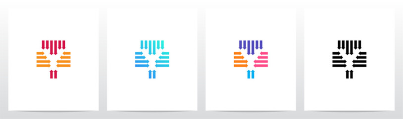 Arrow Pointed Inward Letter Initial Logo Design Y