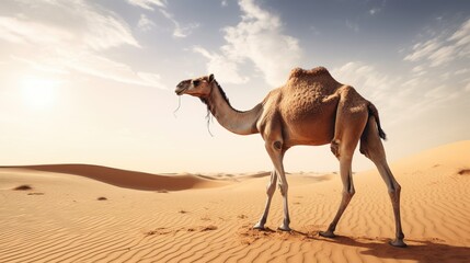 Photo of a camel in the desert