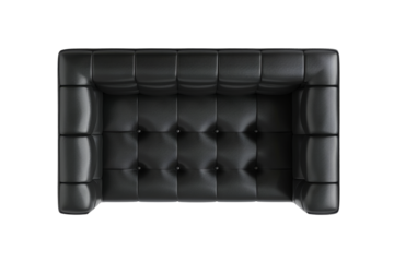Modern Black Sofa Isolated Top View
