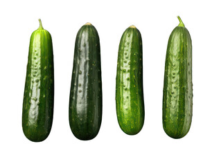 Set of cucumber isolated on transparent background, transparency image, removed background
