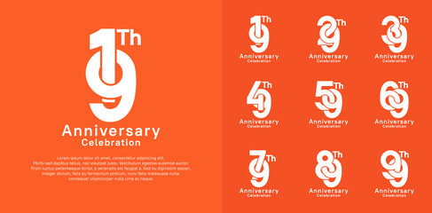 anniversary logotype vector design with white color for celebration moment