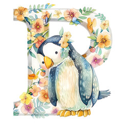 Cute Animal Alphabet  P Sublimation Clipart,Animal Alphabet  P PNG,Education and Learning Clipart,Alphabet Clipart Transparent PNG
