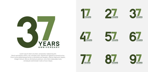 anniversary logo style vector design with green and black color can be use for celebration day