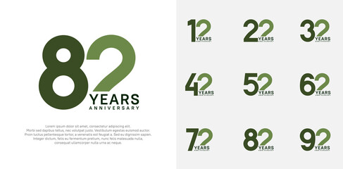 anniversary logo style vector design with green and black color can be use for celebration day