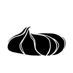 Silhouette, stencil of sweet dessert, meringue cake.Vector graphics.