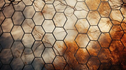 abstract mesh hexagon background