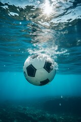 Fototapeta na wymiar Soccer and water
