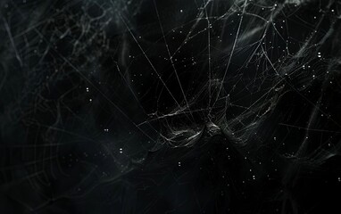 Hyper cobweb spider smoke texture on dark background. copy text space. - obrazy, fototapety, plakaty