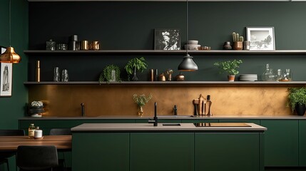 sustainable green kitchen background