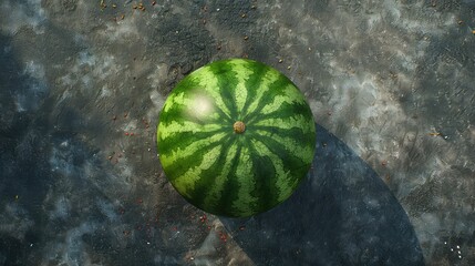 green watermelon top view - obrazy, fototapety, plakaty