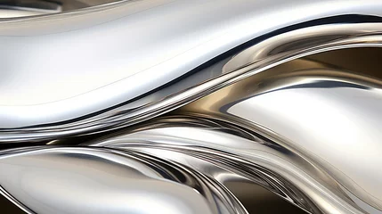 Foto op Plexiglas silver shiny metal background © vectorwin