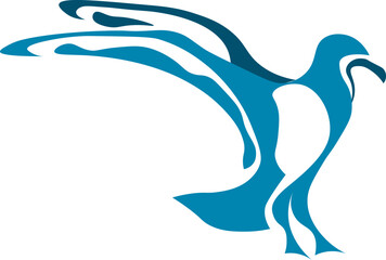 Fototapeta premium Vector illustration of blue bird. Commercial for companies