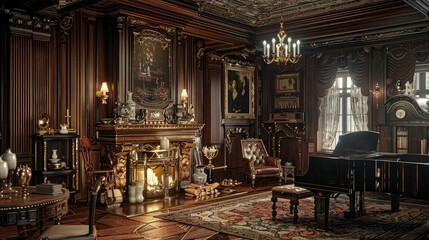 Fototapeta na wymiar vintage victorian interior
