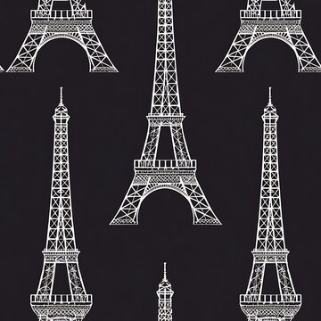 Eiffel tower seamless pattern 