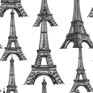 Eiffel tower seamless pattern 