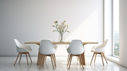 Fototapeta na wymiar minimalist table interior room