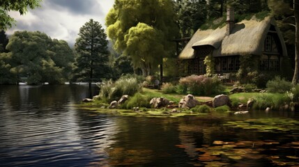 Fototapeta premium quaint home cottage building