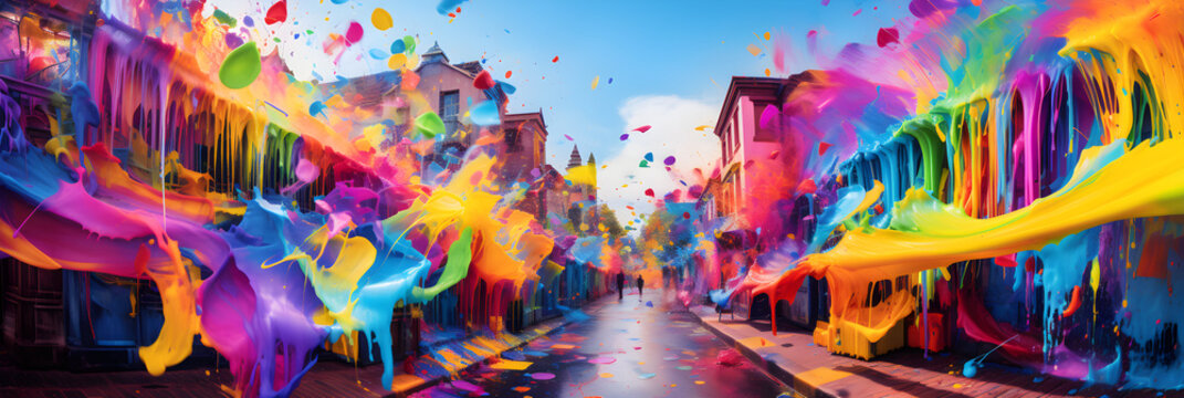 Vibrant Explosion of Colors: A Joyful Celebration of Imagination