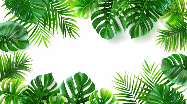 Serene nature background with textured palm leaves for relaxing and tropical vibes