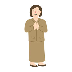 Teacher in Seragam PNS Uniform illustration