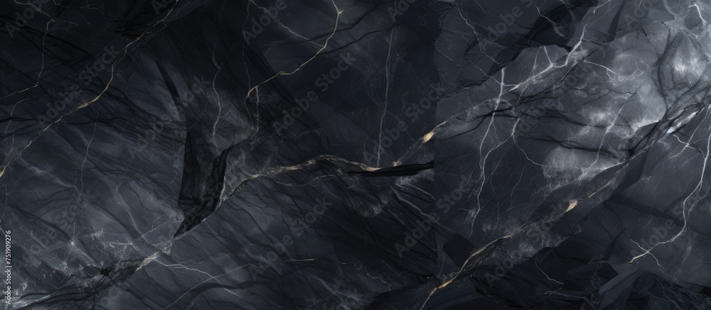 Poster this black and white marble wall showcases a stunning and unique abstract texture, creating a myster