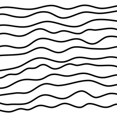 Black Abstract Contour Wave Lines Vector 