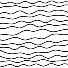 Black Abstract Contour Wave Lines Vector 