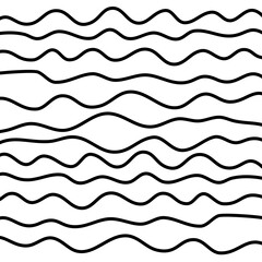 Black Abstract Contour Wave Lines Vector 
