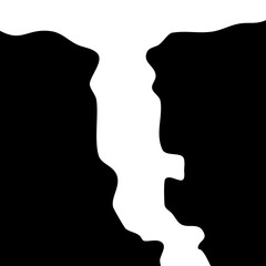 Black Silhouette of steep cliff edge vector 