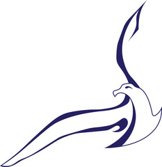 Modern logotype of a seagull. Bird logo for company