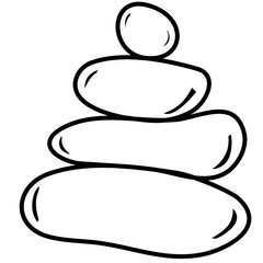 Zen Balance Stone Outline Vector 