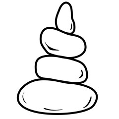 Zen Balance Stone Outline Vector 