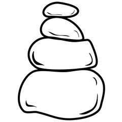 Zen Balance Stone Outline Vector 