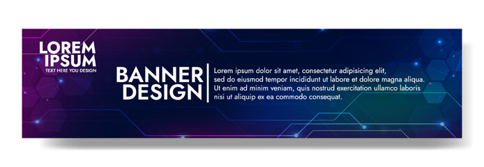 Gradient Digital technology banner. Futuristic banner for various design projects such as websites, presentations, print materials, social media posts