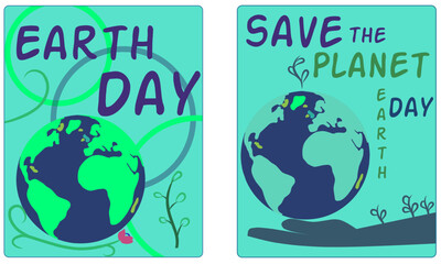 illustration of Earth Day, caring for the environment