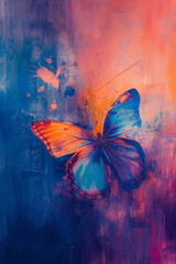 Abstract Butterfly in Watercolor Style