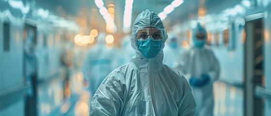 Doctor wearing ppe suit and face mask and face shield in hospital, Corona virus - obrazy, fototapety, plakaty