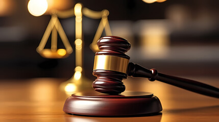 Legal concept image gavel bokeh, law and authority lawyer concept