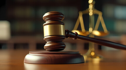 Legal concept image gavel bokeh, law and authority lawyer concept