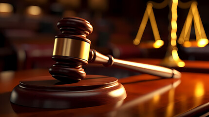 Legal concept image gavel bokeh, law and authority lawyer concept